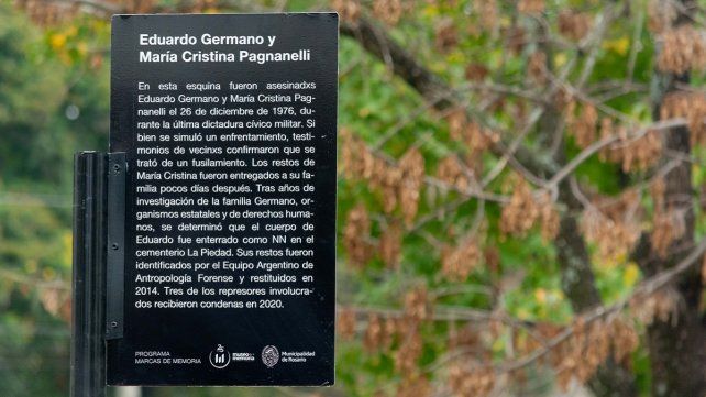 Una esquina de Rosario recuerda a Eduardo Germano