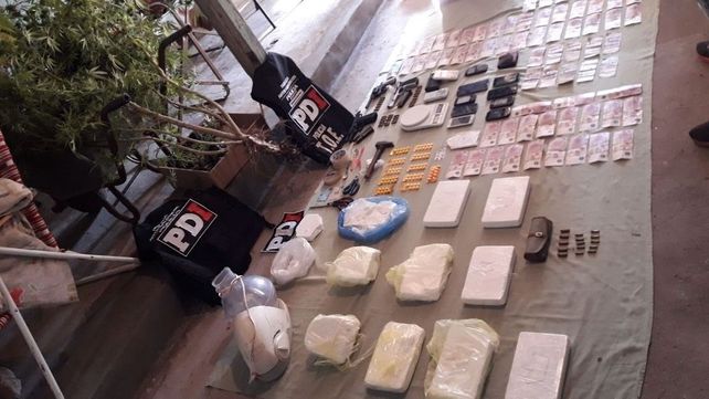 Secuestro. Parte de los estupefacientes hallados en los allanamientos.&nbsp;
