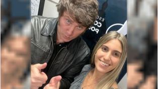 El presidente Javier Milei y la funcionaria militante Geraldine Calvella.