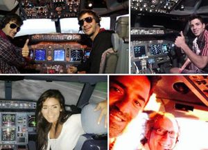 Las fotos de otros famosos que también pudieron acceder a la cabina de un avión