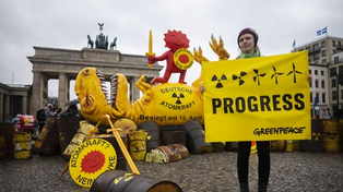 Greenpeace celebró el cierre de las centrales nucleares en Berlín.&nbsp;