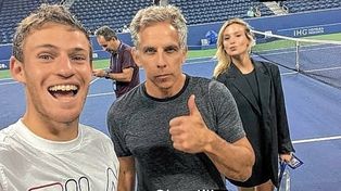 Schwartzman entrenó con el actor Ben Stiller en la previa del US Open.