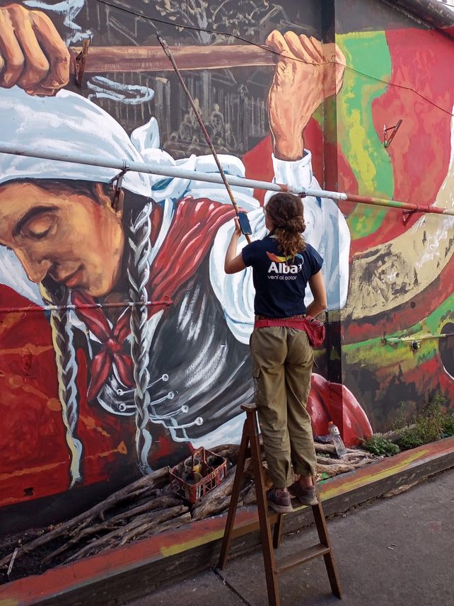 Un mural vasco hecho en Rosario es celebrado a miles de kilómetros, en su tierra