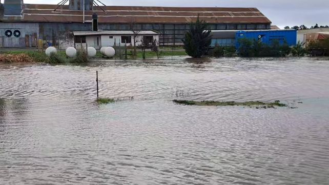 Parte de la comuna de María Teresa quedó anegada el domingo 31 de agosto de 2025 por las lluvias de la tormenta de Santa Rosa.