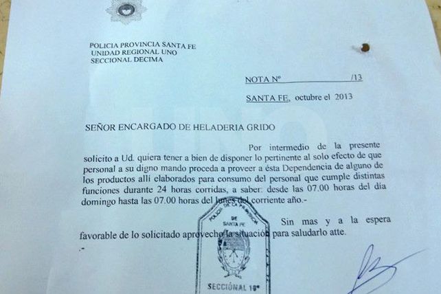 Desde una comisaría pidieron que le regalen helado para la guardia