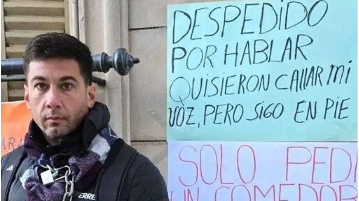 Gualeguay: cocinero escolar lleva nueve días encadenado tras ser despedido