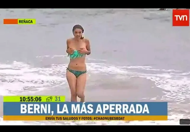 Perdió la bikini en vivo