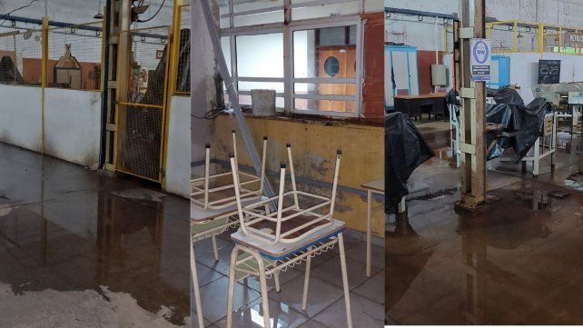 La Escuela Avellaneda está inundada y denuncian obras inconclusas: No es digno que les caiga agua a los chicos 