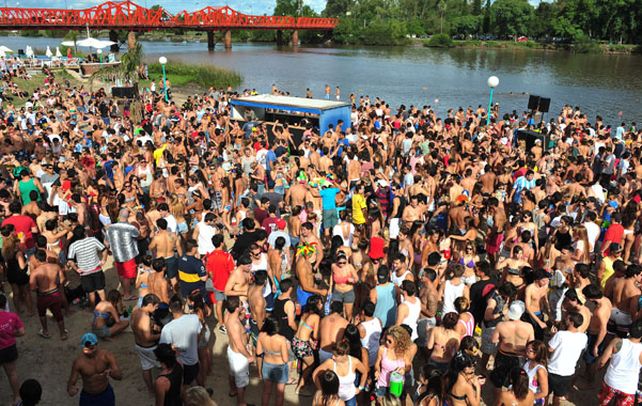 Litoral. Así lució ayer la playa de Gualeguaychú