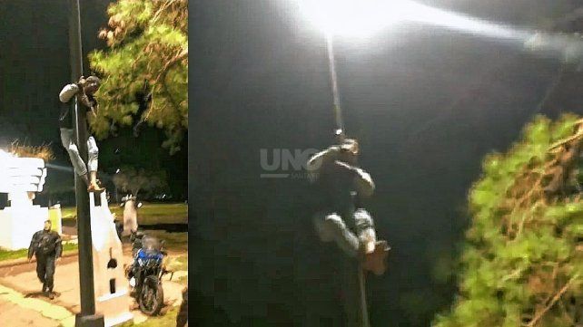 Sin salida: un ladrón fue sorprendido y apresado cuando robaba una farola del Parque Juan de Garay