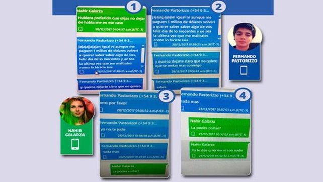 ¿Qué dicen los mensajes de Nahir a Fernando tras el crimen?