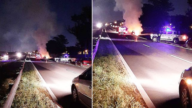 Paraná: un automóvil se prendió fuego en plena marcha