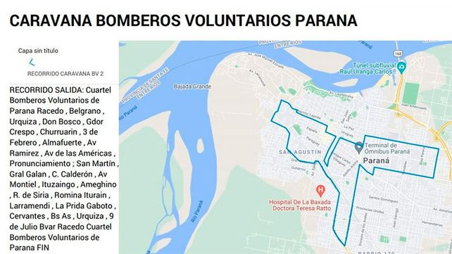 En su día bomberos voluntarios realizarán una caravana por Paraná