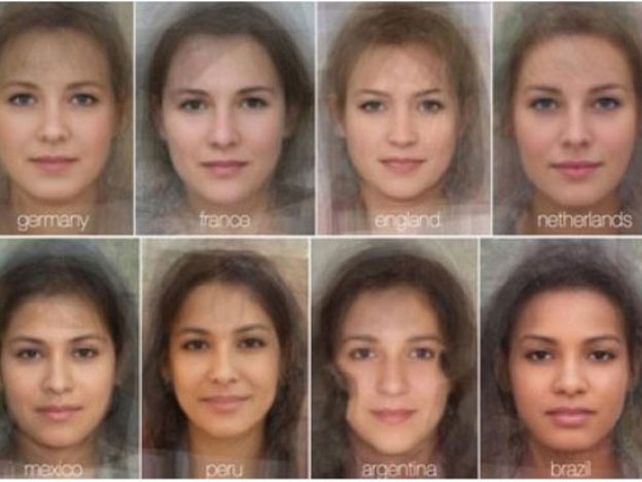 Crean el rostro tipo de la mujer, según su nacionalidad