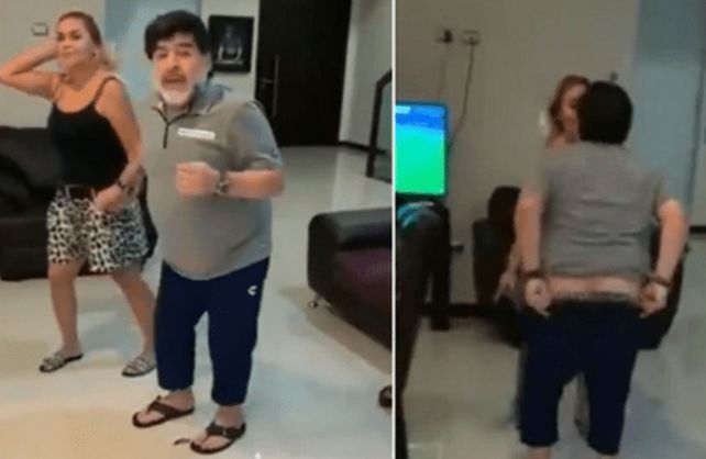 Diego Maradona se desnud&oacute; bailando al ritmo de Los Palmeras.&nbsp;