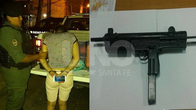Detuvieron a una mujer con 331 dosis de cocaína y le secuestraron una pistola ametralladora cargada
