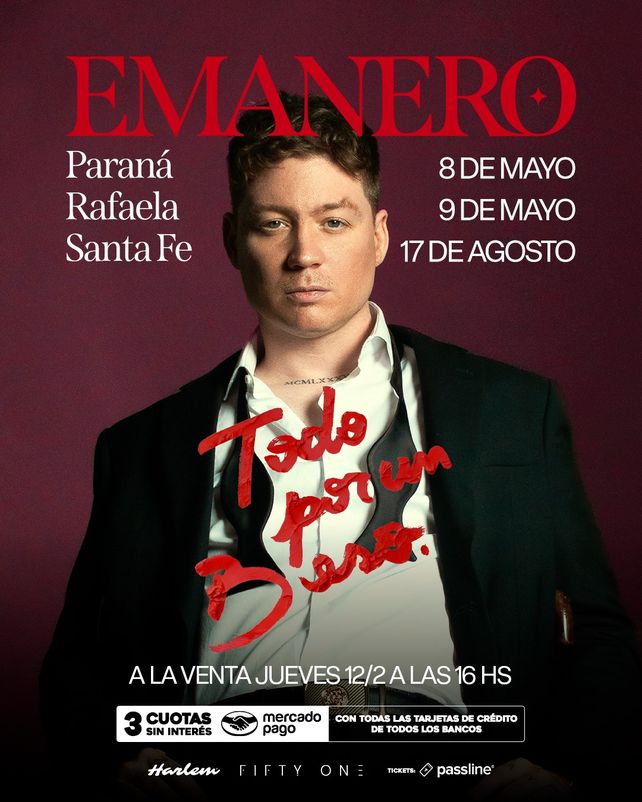 Emanero llega a el litoral, presentando su nuevo álbum Todo por un beso