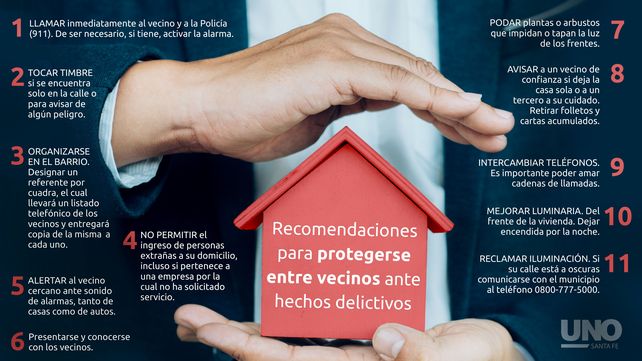Vecinos armaron una guía para saber cómo cuidarse ante un hecho de inseguridad