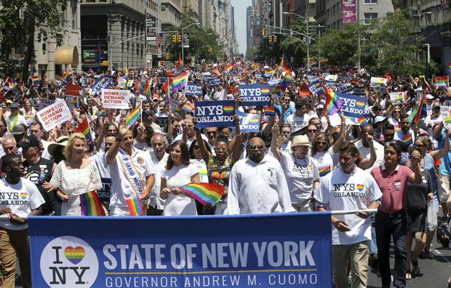 Manifestantes. La última marcha del orgullo gay celebrada en la Gran Manzana el año pasado.