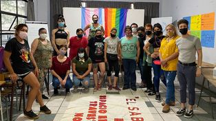 La primera promoción del secundario travesti-trans en La Toma en 2021 cuando se lanzó la experiencia piloto.
