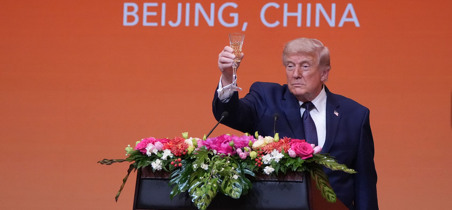 El presidente Donald Trump brinda durante una cena de Estado con el presidente chino Xi Jinping en el Gran Salón del Pueblo el jueves 14 de mayo de 2026 en Pekín. (Foto AP/Mark Schiefelbein) El presidente Donald Trump brinda durante una cena de Estado con el presidente chino Xi Jinping en el Gran Salón del Pueblo el jueves 14 de mayo de 2026 en Pekín. (Foto AP/Mark Schiefelbein)