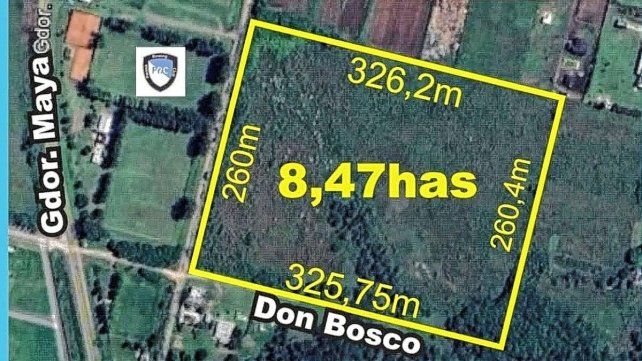 El lugar que se encuentra el terreno comprado por Rowing.