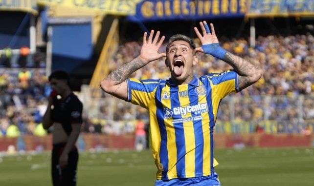 Gastón Ávila celebra el gol de la apertura de Central.&nbsp;