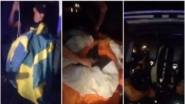 La policía detuvo a los cuatro acusados cuando llevaban un parapente, una bandera y una caja de panfletos como los que arrojaron en el Coloso Marcelo Bielsa. 