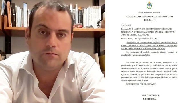 El juez dijo que no existe cumplimiento total de la cautelar