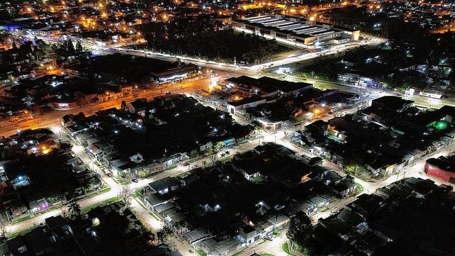 Trabajos de iluminación en la la ciudad de Santa Fe