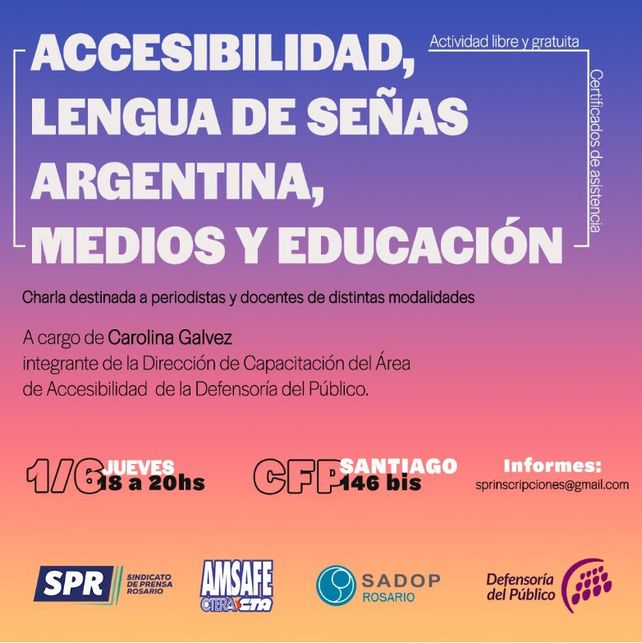 Organizan una charla sobre lengua de señas argentina y accesibilidad