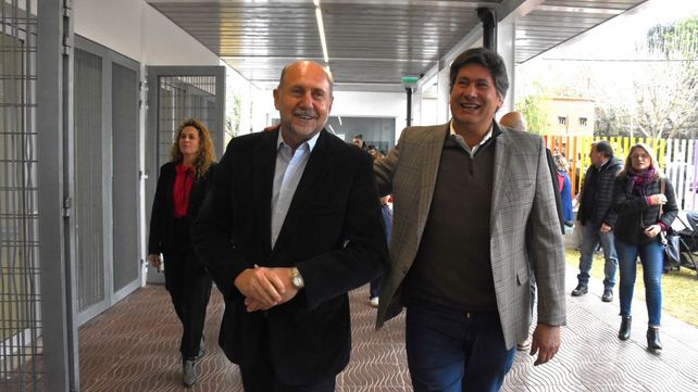 Juntos. El gobernador Omar Perotti y el intendente de Funes