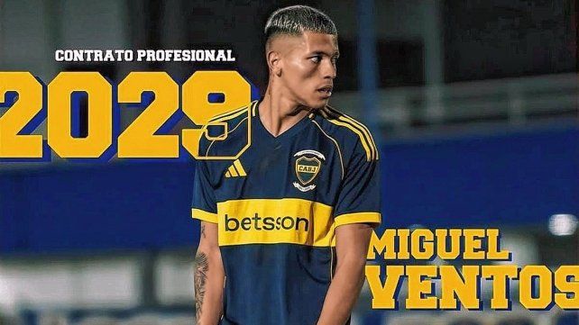 El concordiense Miguel Ventos firmó su primer contrato profesional con Boca.
