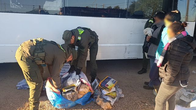 La cocaína fue hallada por gendarmes que revisaron en Ceres un ómnibus que iba de Salta a la ciudad de Buenos Aires