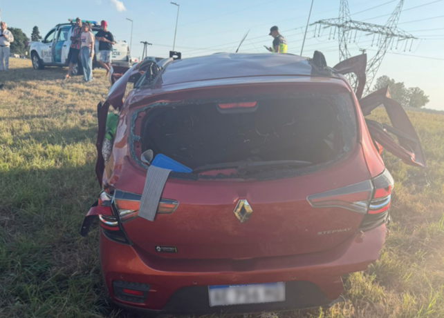 El auto en el que viajaban los rosarinos