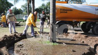 Continúan los trabajos en el Parque Alberdi para el proyecto de cocheras