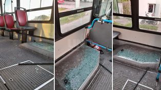 Piedrazos coche Línea 9