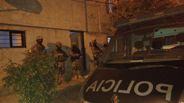 Uno de los domicilios allanados este s&aacute;bado temprano.&nbsp;