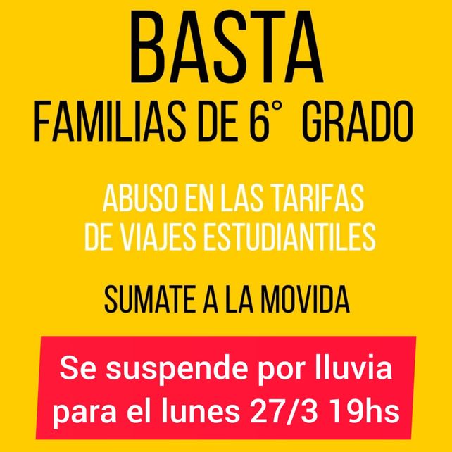 Se aplazó la convocatoria por el abuso de precios en los viajes de estudios a Villa Carlos Paz