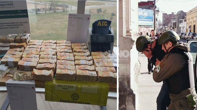 El dinero encontrado en un departamento del puerto y la entrada de Benavidez al juzgado federal.