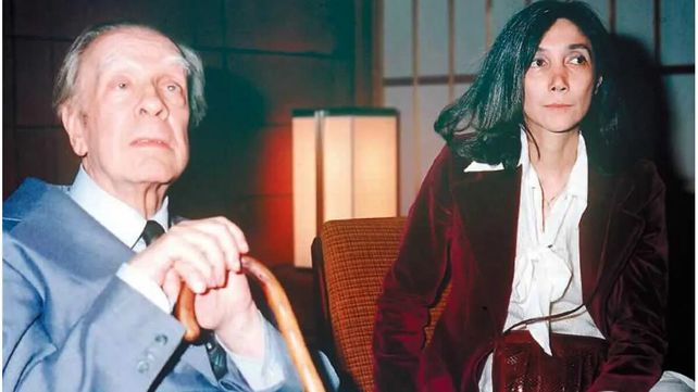 Jorge Luis Borges. Junto a su esposa