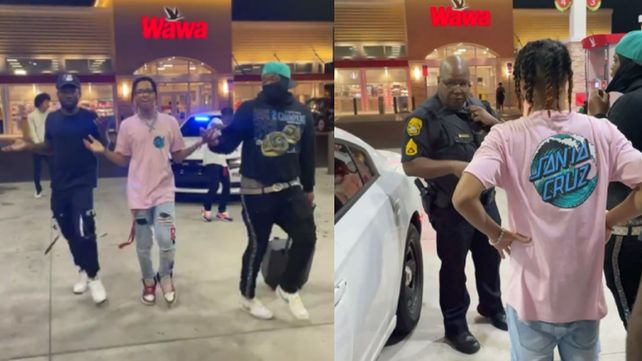 El tiktoker Jayy estaba bailando con sus amigos cuando un agente les secuestró el equipo de música.