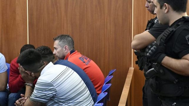 El inicio. Los ahora condenados en la primera jornada del juicio oral y público que se llevó adelante en el Centro de Justicia Penal.
