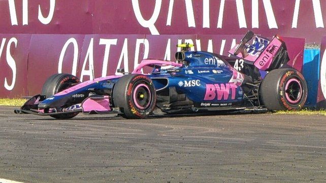 El argentino se golpeó en el ingreso a la recta principal y se le terminó la práctica.