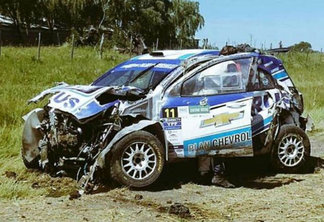 Vivir para contarla. Así quedó el Chevrolet Agile de Nalbandian.