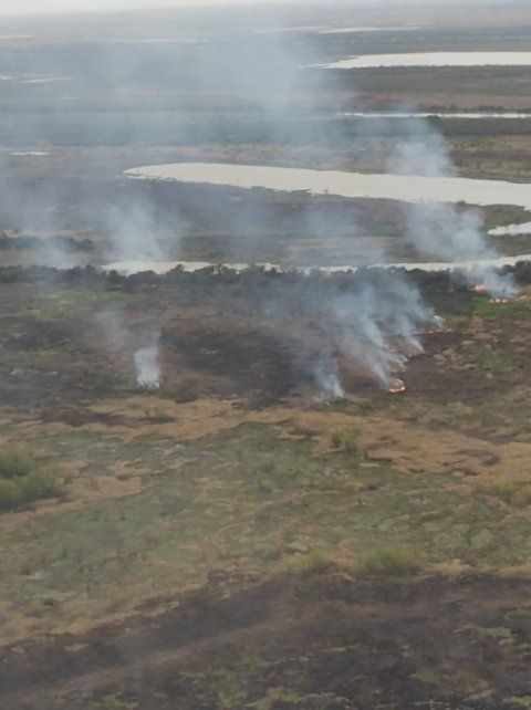 El fuego comenzó el miércoles 11 de septiembre por la tarde.Foto: gentileza Pablo Aceñolaza