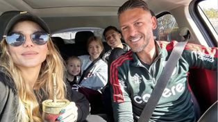 Evangelina Anderson festejó la victoria de River junto a&nbsp; su marido Martín Demichelis.&nbsp;
