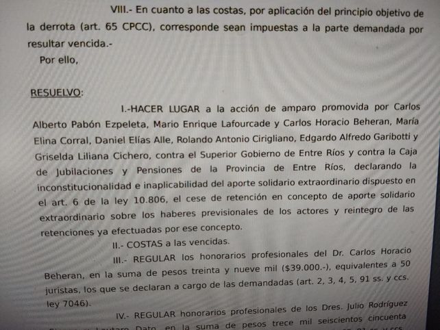 La Justicia declaró inconstitucional a la ley de Emergencia Solidaria