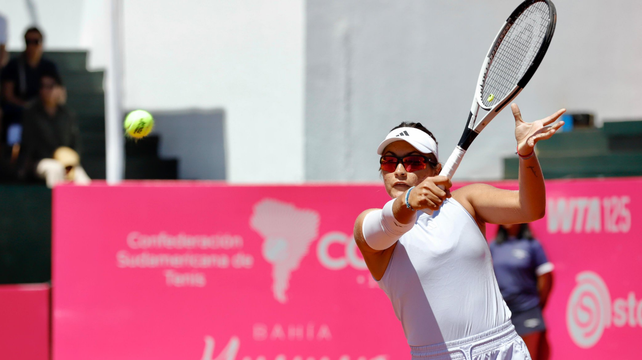 Luisina Giovannin, en su primera clasificación para un Grand Slam de tenis.