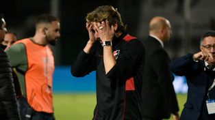 Gabriel Heinze se fue con cierto conformismo del estadio Eva Perón. Valoró la entrega y el sacrificio de sus dirigidos.